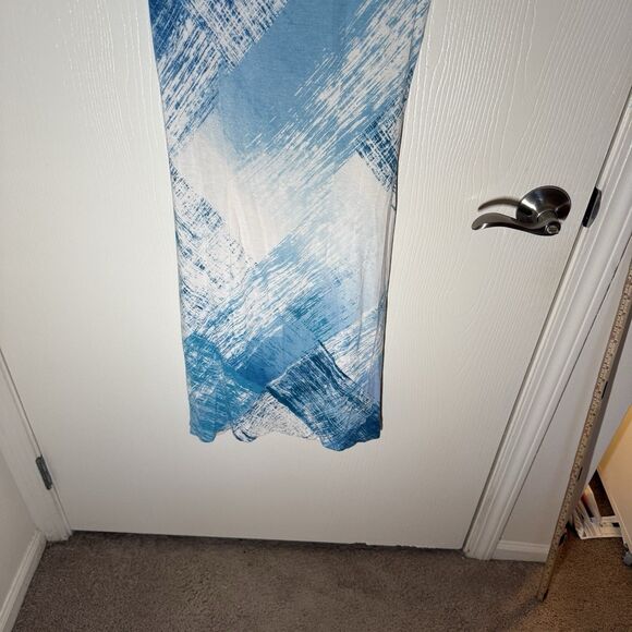 Tommy Bahama Wrap Lined Maxi Dress Medium Blue Sleeveless Vacation Summer - Picture 5 of 9